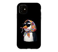 Custodia per iPhone 11 Penguin Granny Square Crochet Yarn Crochet Lover Cute