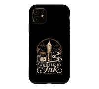 Custodia per iPhone 11 Penna stilografica, con pennino per diari e amanti degli innamorati, stile vintage, alimentato da inchiostro