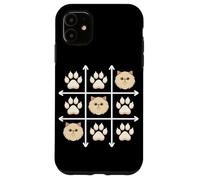 Custodia per iPhone 11 Persian Cat Paws Grid Game