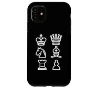 Custodia per iPhone 11 Pezzi Degli Scacchi Neri Icone Simboli Sport Mentale