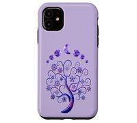 Custodia per iPhone 11 Phases Moon & Tree of Life Fasi Lunari Albero Rosa Della