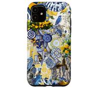 Custodia per iPhone 11 Piastrella Mediterranea E Limone Blu Giallo Mare Italiano Estate