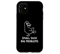 Custodia per iPhone 11 Piccola anatra Grandi problemi oca Meme Sciocco animale