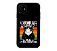 Custodia per iPhone 11 Pickleball Moglie Gatto Mamma Inarrestabile Paddle Player