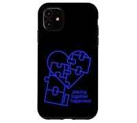 Custodia per iPhone 11 Piece Together Happiness Puzzle Cuore Design
