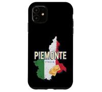 Custodia per iPhone 11 Piemonte Italia Retro Regione Mappa Vintage Pasta Souvenir