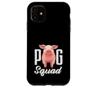 Custodia per iPhone 11 Pig Squad Team Crew Farmer Group Farm Animal Rosa