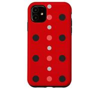 Custodia per iPhone 11 Pink & Red Black Polka Dot Ladybug Cute Lady Bug Polka Dots
