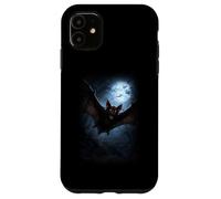 Custodia per iPhone 11 Pipistrello Vampiro Volante Sotto Luna Piena Halloween
