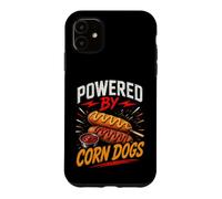 Custodia per iPhone 11 Powered By Funny Corn Dogs Saying Humor Joke Gag