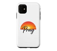 Custodia per iPhone 11 Pray Sunset Inspirational Religious Christian Faith