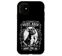 Custodia per iPhone 11 Preghiera cattolica del santo patrono dei cani Bulldog francese di San Rocco