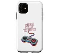 Custodia per iPhone 11 Premi Start per iniziare il controller da gioco retrò Art