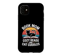 Custodia per iPhone 11 Prenota Mom Cozy Reads And Cat Cuddles