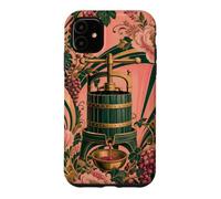 Custodia per iPhone 11 Pressa Vino Vintage Con Fiori Raccolto