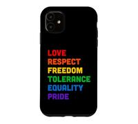 Custodia per iPhone 11 Pride Love Equality Rainbow LGBTQ Parole colorate