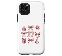 Custodia per iPhone 11 Pro 17° Compleanno Ragazza Coquette Fiocchi Rosa Diciassette Anni