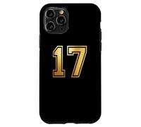 Custodia per iPhone 11 Pro 17 Numero diciassette, grafica per sport di squadra, abbinamento universitario