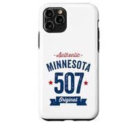 Custodia per iPhone 11 Pro 507 Minnesota Codice Area Distressed Autentico Blu Testo