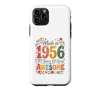 Custodia per iPhone 11 Pro 70 Year Old Made in 1956 Retro Floral 70th Birthday Women