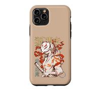 Custodia per iPhone 11 Pro Aesthetic Japanese Kabuki Kitsune Mask Demon Samurai Girl