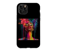 Custodia per iPhone 11 Pro Afro Americano Donna Floreale Afro Colore Dipinto Vis