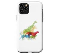 Custodia per iPhone 11 Pro Aggrovigliato Line Art di Safari Africa Animali Selvatici