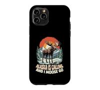 Custodia per iPhone 11 Pro Alaska Is Calling And I Moose Go Retro Vintage Divertente Alaska