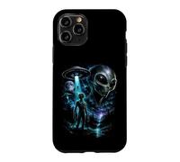 Custodia per iPhone 11 Pro Alien UFO Abduction Incontro Cosmico Sci-Fi Mistero Grafico