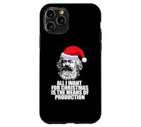 Custodia per iPhone 11 Pro ALL I WANT NATALE MEZZI DI PRODUZIONE Karl Marx Fun Meme