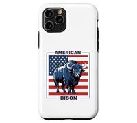 Custodia per iPhone 11 Pro American Bisonte Patriottico USA Bandiera Big Game Hunter Fluffy Mucca