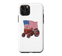 Custodia per iPhone 11 Pro American USA Flag Tractor Farmer