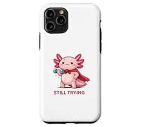 Custodia per iPhone 11 Pro Ancora provando | Simpatico supereroe Axolotl Gym Motivazione
