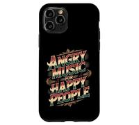 Custodia per iPhone 11 Pro Angry Music For Happy People Emo Fan Punk Listener -