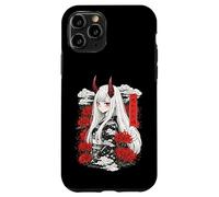Custodia per iPhone 11 Pro Anime Oni Ragazza Giapponese Kanji Ragno Giglio Fiori Harajuku