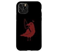 Custodia per iPhone 11 Pro Anni '90 Y2K Sinister Crow con coltello nel becco.