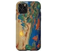 Custodia per iPhone 11 Pro Arte cinese vintage della gru dell'alba della barca sul