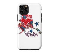 Custodia per iPhone 11 Pro Arte regionale con stelle scozzesi floreali dell'Alaska