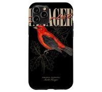 Custodia per iPhone 11 Pro Arte vintage Scarlet Tanager Bird Watching Nature Love Birds