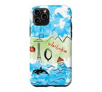 Custodia per iPhone 11 Pro Artsy State of Washington Design, Nord-Ovest