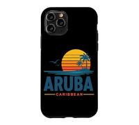 Custodia per iPhone 11 Pro Aruba Caraibi Retro Tramonto Vacanza