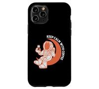 Custodia per iPhone 11 Pro Astronaut Keep Calm With Coffee Astronaut Funny Coffee Lover