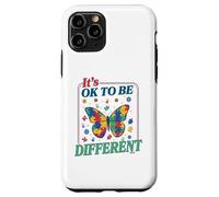 Custodia per iPhone 11 Pro Autism It's OK To Be Different Butterfly Puzzle Kid Teacher