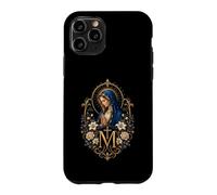 Custodia per iPhone 11 Pro Ave Maria Gratia Plena Vergine Maria Arte devozionale Floreale