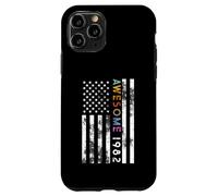 Custodia per iPhone 11 Pro Awesome Since 1982 Birthday Bandiera Americana Vintage Retro