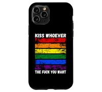Custodia per iPhone 11 Pro bacia chi vuoi Bandiera arcobaleno LGBTQI
