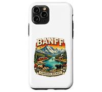Custodia per iPhone 11 Pro Banff Canada Retro Mountain Scenico Parco Nazionale Souvenir