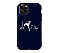 Custodia per iPhone 11 Pro Battito cardiaco senza peli messicano ECG Pulse Xoloitzcuintli