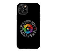 Custodia per iPhone 11 Pro Be Careful Who You Hate Rainbow Sunflower Gay LGBT Pride