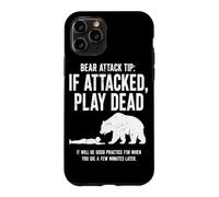 Custodia per iPhone 11 Pro Bear Attack Tip Se Attaccato Gioca Morto Divertente Escursionismo Umorismo